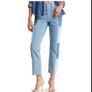 Good American | Good Icon Patchwork Ankle Jeans, size 6/28